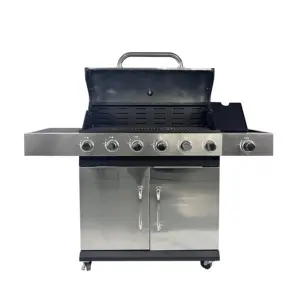 Outdoor BBQ Gas Grill 6 Burners Barbeque Propane Gas Grill With Side Burner For Outdoor Party