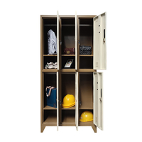Armoire de rangement métallique à 6 portes de qualité commerciale pour les espaces publics, rangement de vêtements, casiers de bureau durables avec serrure de sécurité