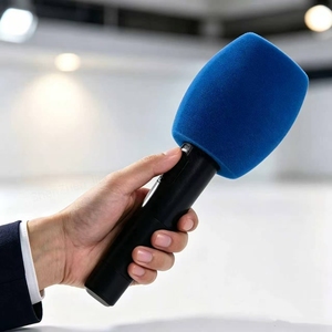 Cache-micro carré en <span class=keywords><strong>mousse</strong></span> personnalisé <span class=keywords><strong>avec</strong></span> logo pour microphone portable – Protection anti-vent pour reportage et interview - Product Image 1
