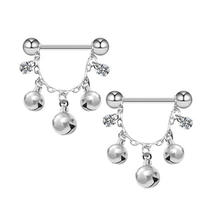 Anneaux de <span class=keywords><strong>téton</strong></span> de Noël en acier inoxydable avec clochettes pendantes, bijoux de <span class=keywords><strong>piercing</strong></span> festifs pour femmes, pour les fêtes - Product Image 4