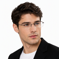 Lunettes de vue unisexes haut de gamme sans monture, anti-lumière bleue, pour myopie, monture optique pour myopie