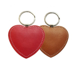 Luxury Bulk Wholesale <b>Personalized</b> Heart Shaped Red Blue Silver Men Womens Leather <b>Keychain</b> Maker - Product Image 2