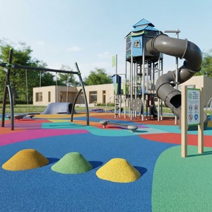 Dalles de pavage en caoutchouc EPDM de 20 mm d'épaisseur pour sols de sécurité des aires de jeux et rampes d'accès pour trottoirs conformes aux normes ADA - Product Image 4