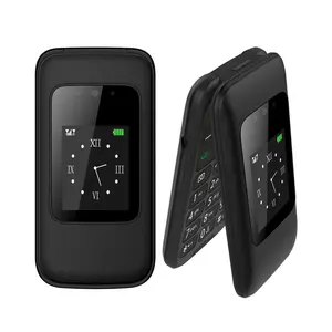 Hot selling 2.4" dual sim dual screen 3G senior flip phone with SOS button, folding keypad mobile phone