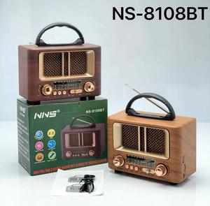 Redwingy NS-8108BT <span class=keywords><strong>Vintage</strong></span> <span class=keywords><strong>autoradio</strong></span> Portable en bois haut-parleur extérieur tourne-disque lecteur avec carte Tf fonction TWS Am Fm Radio - Product Image 5