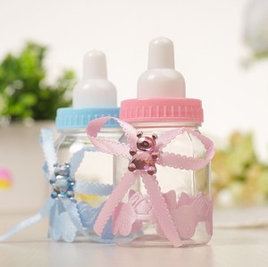 Décoration de fête prénatale, boîte cadeau pour garçon bleu, fille rose, boîte en plastique pour biberon, boîte à bonbons pour anniversaire, baptême, fête - Product Image 5