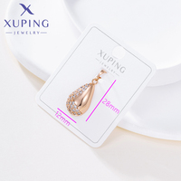 6989 Bijoux XUPING en gros, pendentif breloque demi-goutte en micro-cz synthétique plaqué or pour la fabrication de colliers