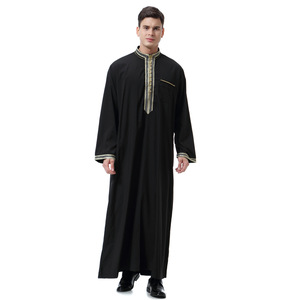 Vendita Calda: Tunica Lunga da Uomo Modesta, Kaftan Arabo Islamico, Abaya Thobe, Camicia Tradizionale per il Ramadan, per Musulmani del Medio Oriente - Product Image 3
