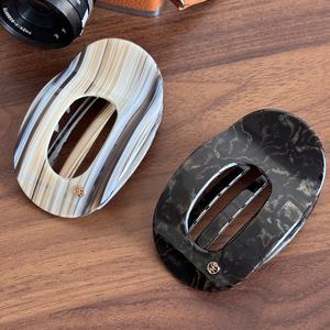 Pince à cheveux plate en acétate haut de gamme <span class=keywords><strong>style</strong></span> rétro français pour <span class=keywords><strong>coiffure</strong></span> arrière, grande pince bec de canard, accessoire pour chignon - Product Image 3