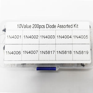 200 pièces ensemble de 10 tailles Kit de diodes de redressement <span class=keywords><strong>1N4001</strong></span> à <span class=keywords><strong>1N4007</strong></span> et 1N5817 à 1N5819 modèle StartK_50 autres applications - Product Image 2