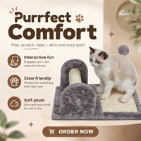 Arbre à chat de luxe classique et moderne, écologique, durable, en bois, sisal et carton, avec griffoir, poteau d'escalade et condo