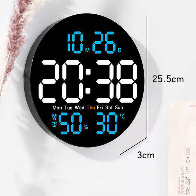 Temperature Humidity Display LED Electronic Wall Clock for Bedroom Home Office Hotel Decor Smart Digital Table Clock Date Week