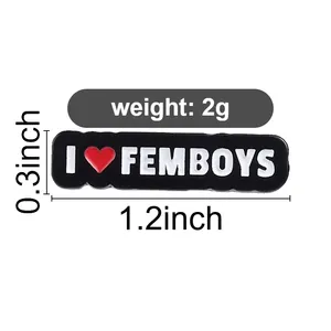 I Love <strong>Femboys</strong> Enamel Pin Queer Culture Pride LGBTQ Metal Brooches Backpack Lapel Badge Fashion Jewelry Gift Friends for <strong>Clothes</strong> - Product Image 4