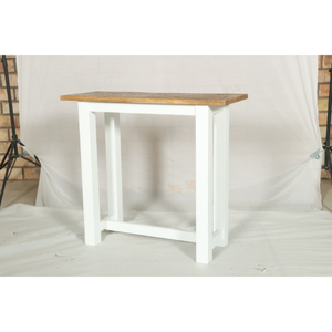 Mesa Consola Moderna Estilo Farmhouse en Blanco con Superficie de Madera Natural, Mesa Decorativa para Entrada - Product Image 3