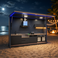 Cuisine extérieure avec bar et pergola, armoire de cuisine extérieure en aluminium, comptoir de bar modulaire pour jardin, patio, barbecue