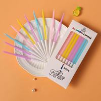 Bougies d'anniversaire en forme de crayon macaron arc-en-ciel haut de gamme en gros, accessoires de décoration de gâteaux pour enfants