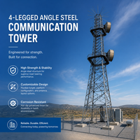 Torre de Telecomunicaciones de Acero Angular de 4 Patas, Estándar ASTM A36 A572, Estructura de Acero Galvanizado en Caliente para Sitios Celulares