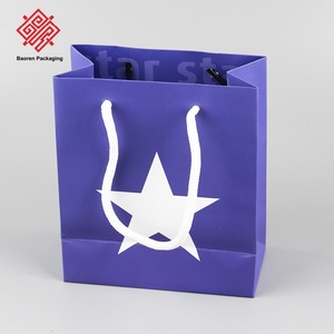 Bolsas de Compras de Papel de Color Sólido Personalizadas, Bolsas de Regalo Tipo Tote con Asas de Cuerda de Algodón, Impresión Gráfica Blanca Simple - Product Image 3