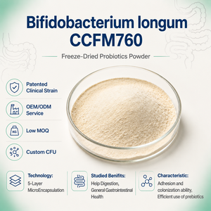 Polvo Probiótico Liofilizado de Bifidobacterium Longum CCFM760 de Alta Estabilidad OEM para la Salud Intestinal y el <span class=keywords><strong>Estreñimiento</strong></span> - Product Image 1