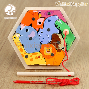 Nouveaux Blocs de Construction Créatifs Hexagonaux <span class=keywords><strong>2026</strong></span> – Puzzle 3D de Dessins Animés pour l'Éveil et l'Éducation Précoce – Jouets Éducatifs - Product Image 4