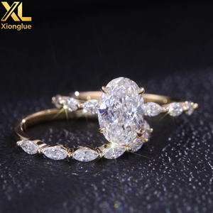 Jewelry 10k/14k/18k Solid Yellow Gold 2ct Princess GRA Certificate Moissanite Engagement Wedding <b>Ring</b> for Women - Product Image 4