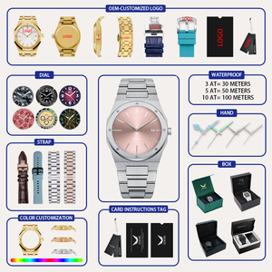 Mặt Số Sunray Màu Hồng Vỏ Thép Không Gỉ 36Mm Đồng Hồ Nhãn Hiệu Riêng Siêu Mỏng Đồng Hồ Đeo Tay Nữ Sang Trọng - Product Image 3