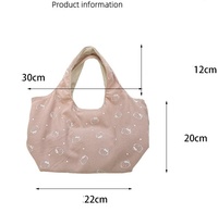 Sac fourre-tout en velours côtelé imprimé dessin animé, grande capacité, léger, lavable, réutilisable, pour boîte à lunch, vente en gros