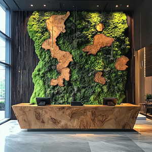 Panneau mural en mousse préservée Art mural en mousse naturelle Art mural en mousse verte de jardin vertical écologique pour décoration murale d'hôtel de bureau - Product Image 2