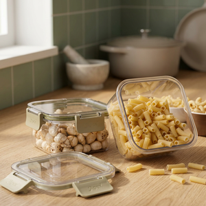 ANAX Modern 3L Airtight Food <b>Storage</b> <b>Containers</b> 2 Piece Set <b>Stackable</b> Clear Lock Lid BPA Free Kitchen Pantry Lunch Prep - Product Image 2
