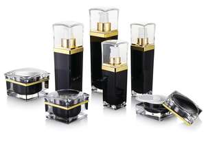 중국 제조 스크류 탑 스퀘어 병 스킨 케어 로션 및 페이스 크림 용 아크릴 플라스틱 화장품 용기 - Product Image 2