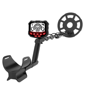 Détecteur de métaux portatif noir et rouge en plastique ABS, bobine de recherche de 30 cm, multifréquence, pour adultes - Product Image 1
