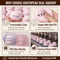 Southpeak Toy Seal Squishy Dumpling en mousse PU à remontée lente, jouet anti-stress à presser, Squishy Factory OEM B2B Wholesale