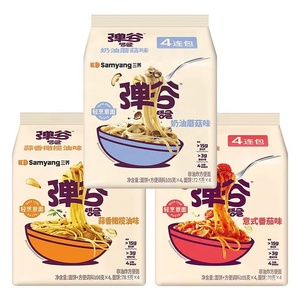 Vente en gros de nouilles instantanées au four coréennes à la crème spaghetti à la farine de blé aromatisée à la carbonara sac de 420g - Product Image 1