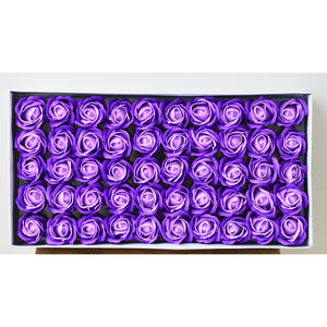 สบู่ดอกกุหลาบปลอม,สบู่ดอกไม้ DIY 3ชั้นพร้อมกล่อง50ชิ้น - Product Image 3