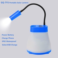 Lanterne de camping suspendue rechargeable par USB solaire, lumière LED portable d'urgence pour l'extérieur