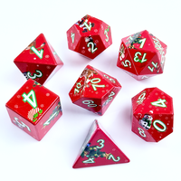 Juego de 7 dados acrílicos para regalo de Navidad, dados con números en blanco y verde con bordes afilados para juegos de DND y fiestas navideñas, venta al por mayor con MOQ bajo
