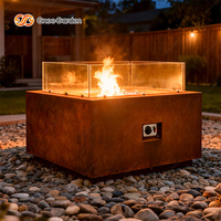 Foyer d'énergie rectangulaire en métal, 220 v, Propane, extérieur, chauffage de jardin, grands chauffages de gaz en acier Corten