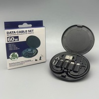 Kit de câble de données USB C multifonction 6 en 1, adaptateur de charge rapide 60W, kit de câble de charge pour téléphone, type C Android pour iPhone