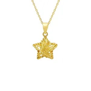 18K عادي حلية ذهبية مجوهرات شكل نجمة سلسلة من الخرز قلادة للنساء الخطوبة