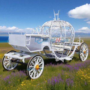 Out Beautiful Pumpkin Horse Carriage for Wedding and Outdoor Christmas Decoration Horse Carriage Pumpkin Horse Cart - Product Image 2