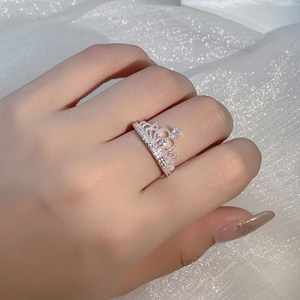 Anillo de Zirconia Micropavimentada, Anillo de Declaración para Mujer, Joyería de Boda y Compromiso, Anillo de Dedo de Princesa Brillante con Diamantes de Zirconia - Product Image 1