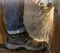 Chaussures de Sécurité Légères et Imperméables en Cuir pour Hommes, Anti-Perforation en Acier, pour Travail Industriel