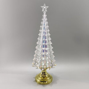 New 42.5cm Warm White <b>Light</b> Colorful Christmas <b>Tree</b> with Gold Base Desktop Decor - Product Image 4