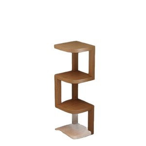 Solid Wood Corner <b>Shelf</b> <b>Wall</b> <b>Mounted</b> 4 Tier Natural Wood Color Bedroom Bedside Storage Organizer - Product Image 5
