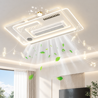 Ventilateur de plafond intelligent LED sans pales moderne avec télécommande pour maison, chambre, ventilateur d'air chaud/froid réglable avec lampe