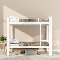 Lits superposés métalliques minimalistes pliables et portables, durables, avec 2 tiroirs de rangement, barrières de sécurité et échelles, pour dortoirs scolaires et hôtels