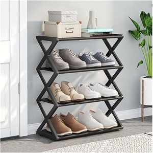 Kreativer X-Design Schuh regal Wohnzimmer Aufbewahrung shelfer Moderner Heimschuh-Organizer mit starken Stahlrohren - Product Image 4
