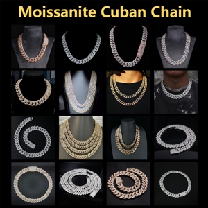 Classic 12mm <b>Cuban</b> <b>Link</b> Timeless Iced Out Vvs Moissanite Glow 925 Sterling <b>Silver</b> GRA Certified <b>Cuban</b> <b>Link</b> <b>Chain</b> - Product Image 6