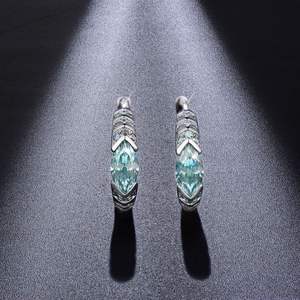 Rui Zun 0.5 Carat Blue Marquise Women's <b>Fashion</b> <b>Earrings</b> Unisex Jewelry - Product Image 4