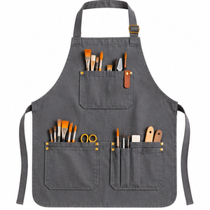 Delantal de Estudio Artístico Color Gris Carbón con Múltiples Bolsillos de Almacenamiento para Pintura, Dibujo y Talleres Creativos - Product Image 1
